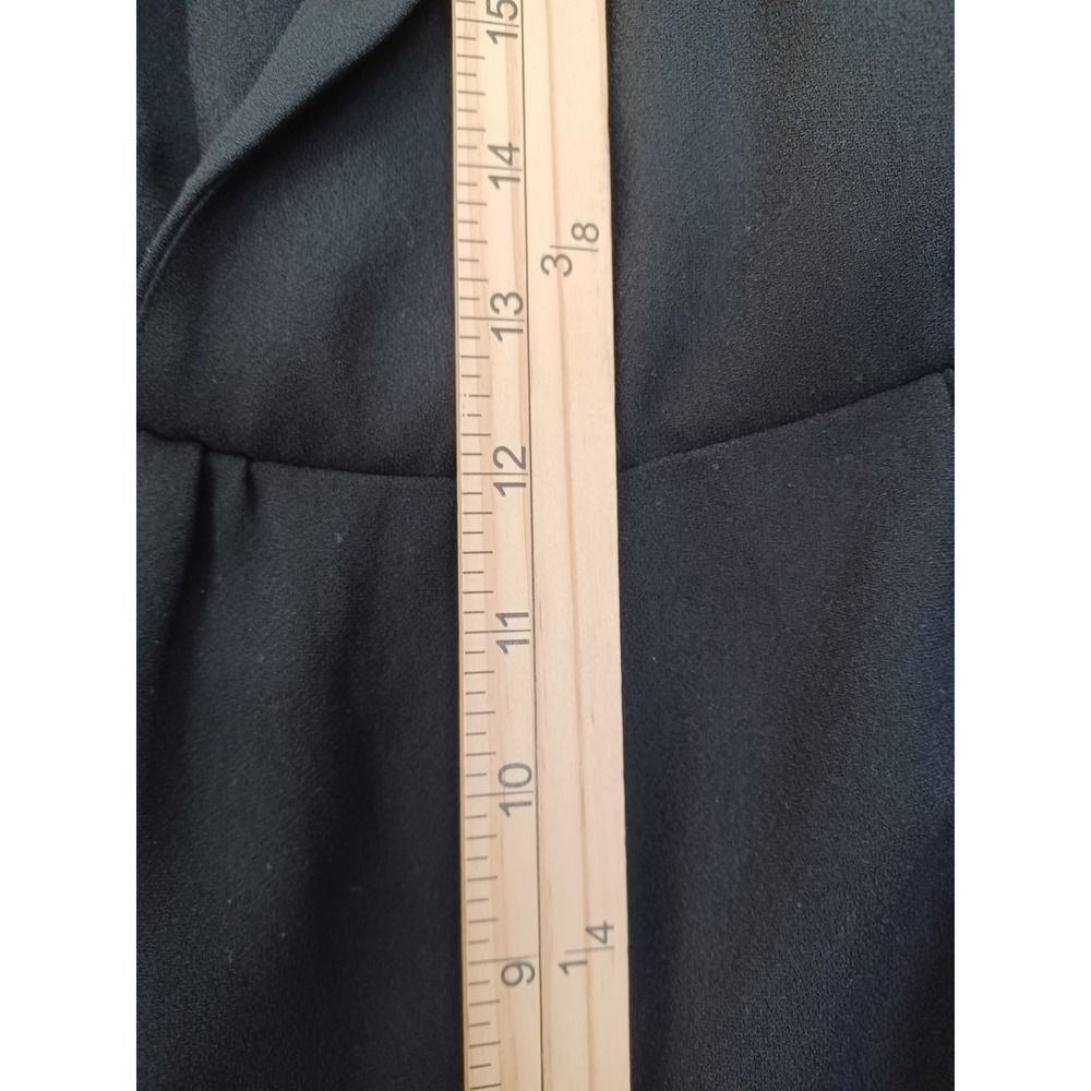 J Crew 365 Black Jumpsuit Sz 6 3/4 Sleeves High Rise Taper Leg Faux Wrap Casual - Picture 9 of 12